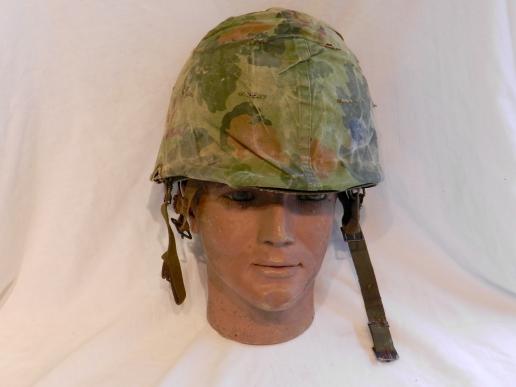 U.S. M1C Paratrooper Helmet & Mitchell Camouflage Helmet Cover