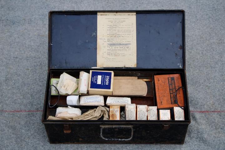 British National Fire Service First Aid Box & Contents