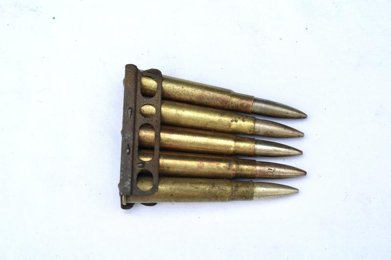 British WW1 Inert 303 Rounds & MK1 Charger Clip