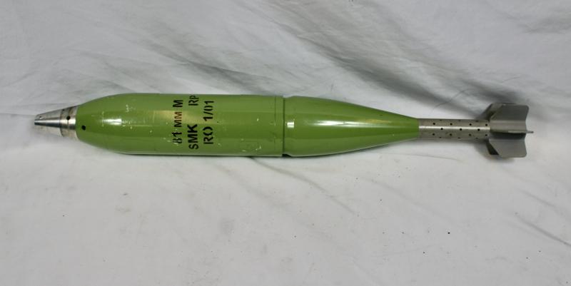 Inert British 81mm Smoke Mortar Bomb