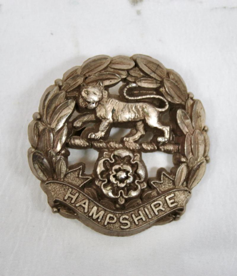 War Economy Hampshire Regiment Cap Badge