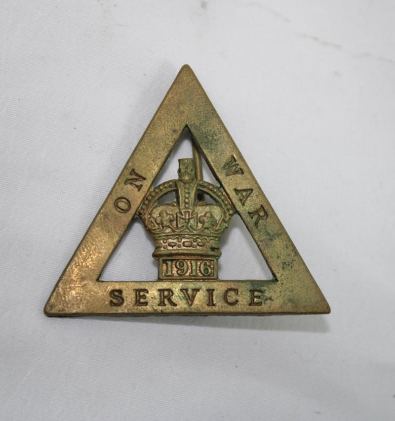 1916 On War Service Badge
