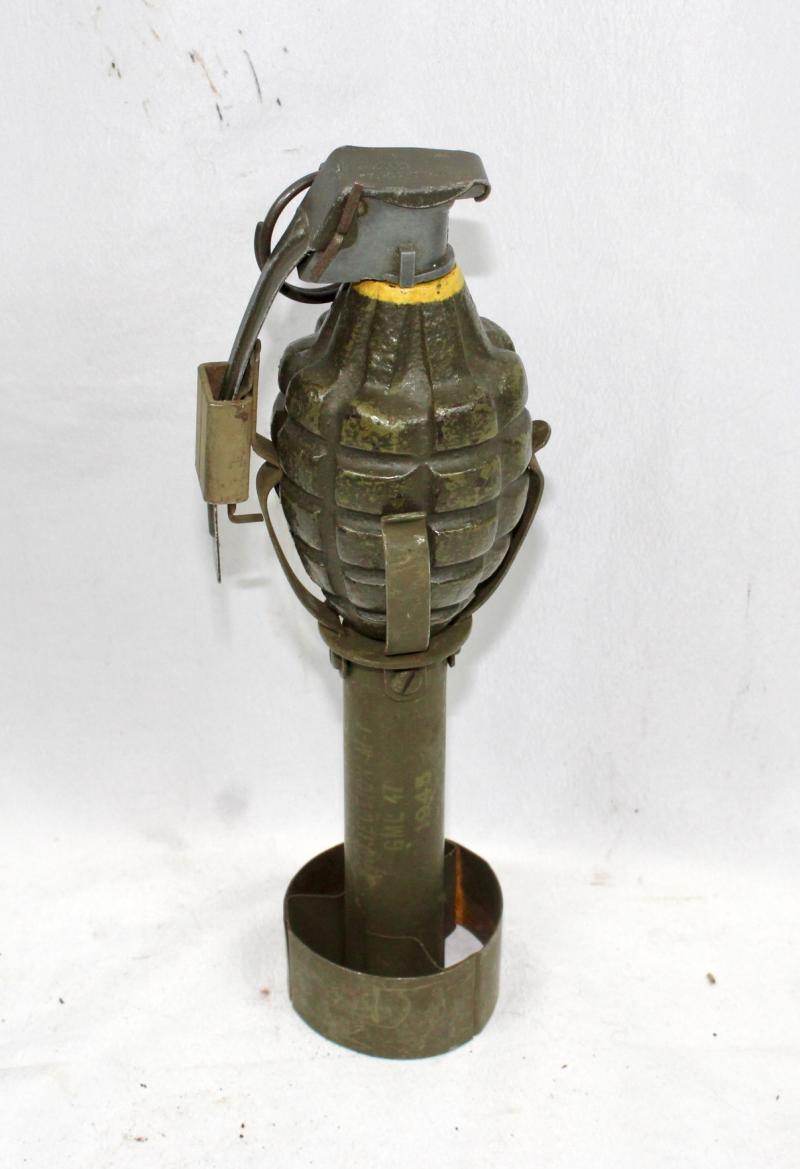 Inert U.S. MKII Grenade & M1 Rifle Grenade Adaptor.