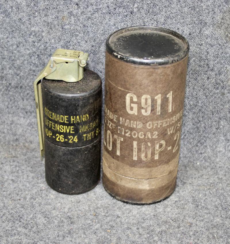 U.S. Inert MK3A2 Offensive Grenade & Container