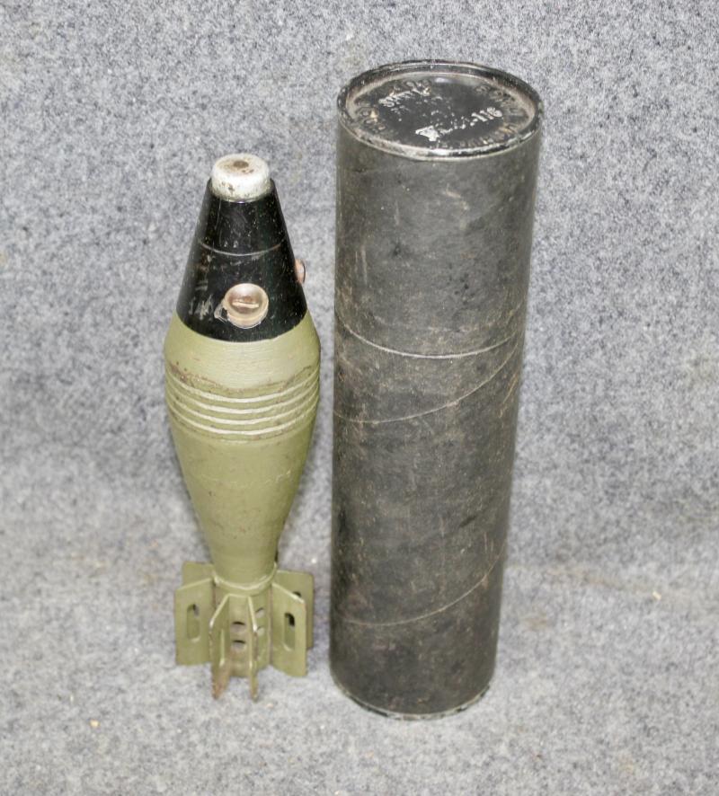 U.S. Inert M49A2 60mm Mortar Bomb & Container