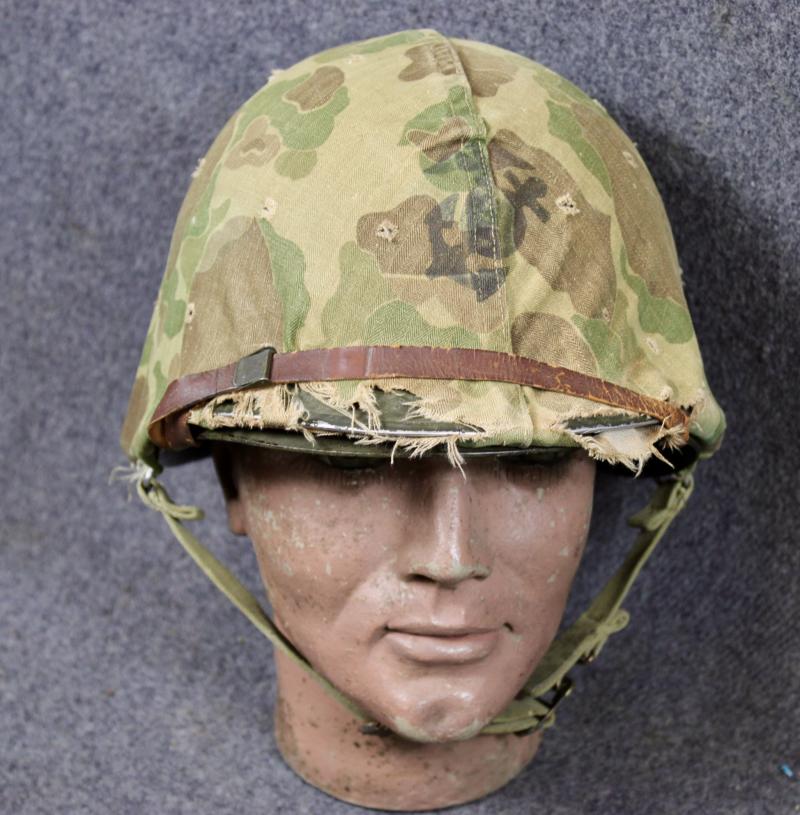 U.S. M1 Helmet &  Marine Corps Camouflage Cover