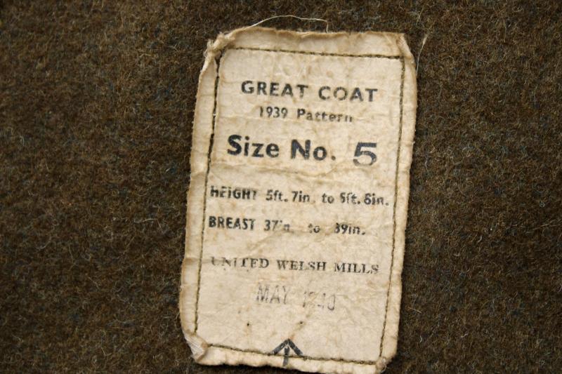 British Home Guard Officers 39 Pattern Great Coat