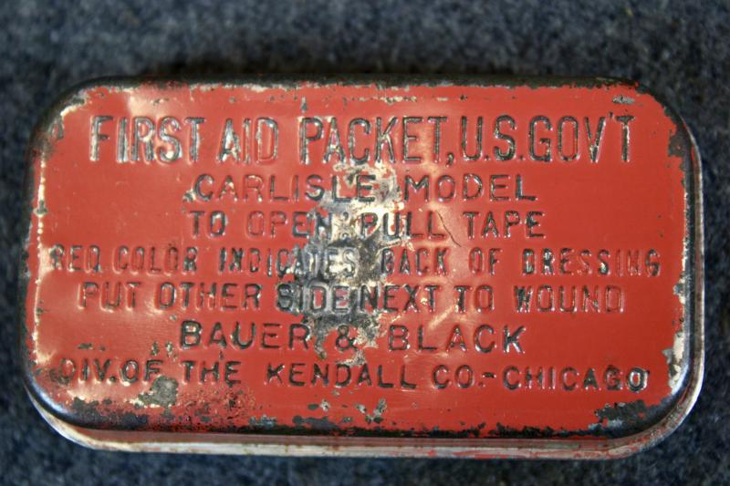 U.S. M1942 Field Dressing Pouch & Carlisle Field Dressing Tin