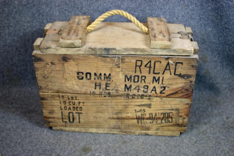 U.S. M49A2 Mortar Shell Wooden Storage Box
