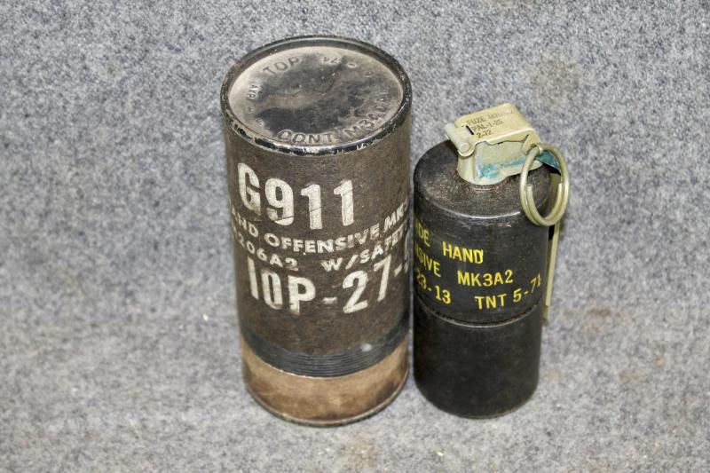 U.S. Inert MK3A2 Offensive Grenade & Container