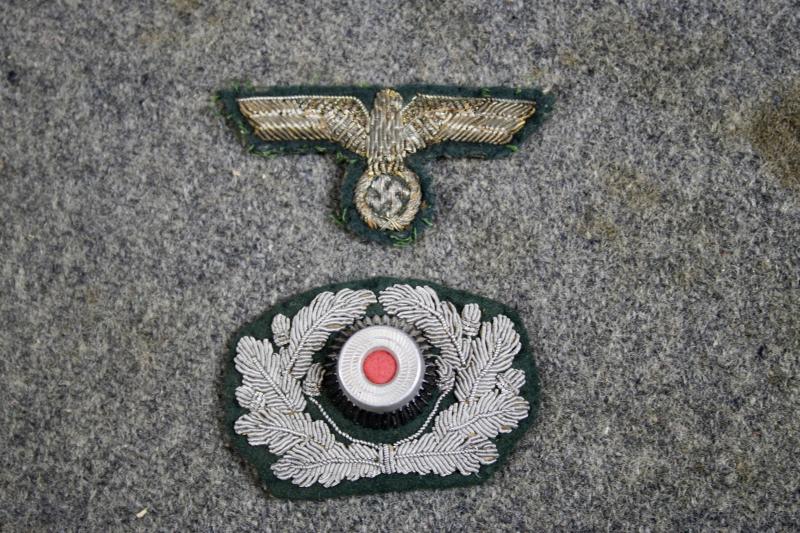 German Army Officers Embroidered Visor Cap Insignia